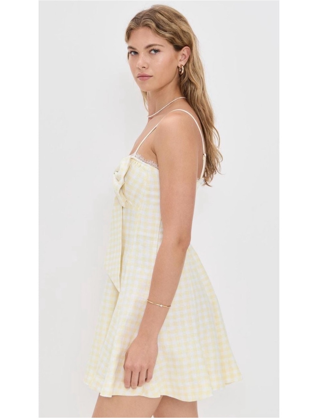 LoveShackFancy CLARINE GINGHAM BOW MINI DRESS - Picture 3 of 15